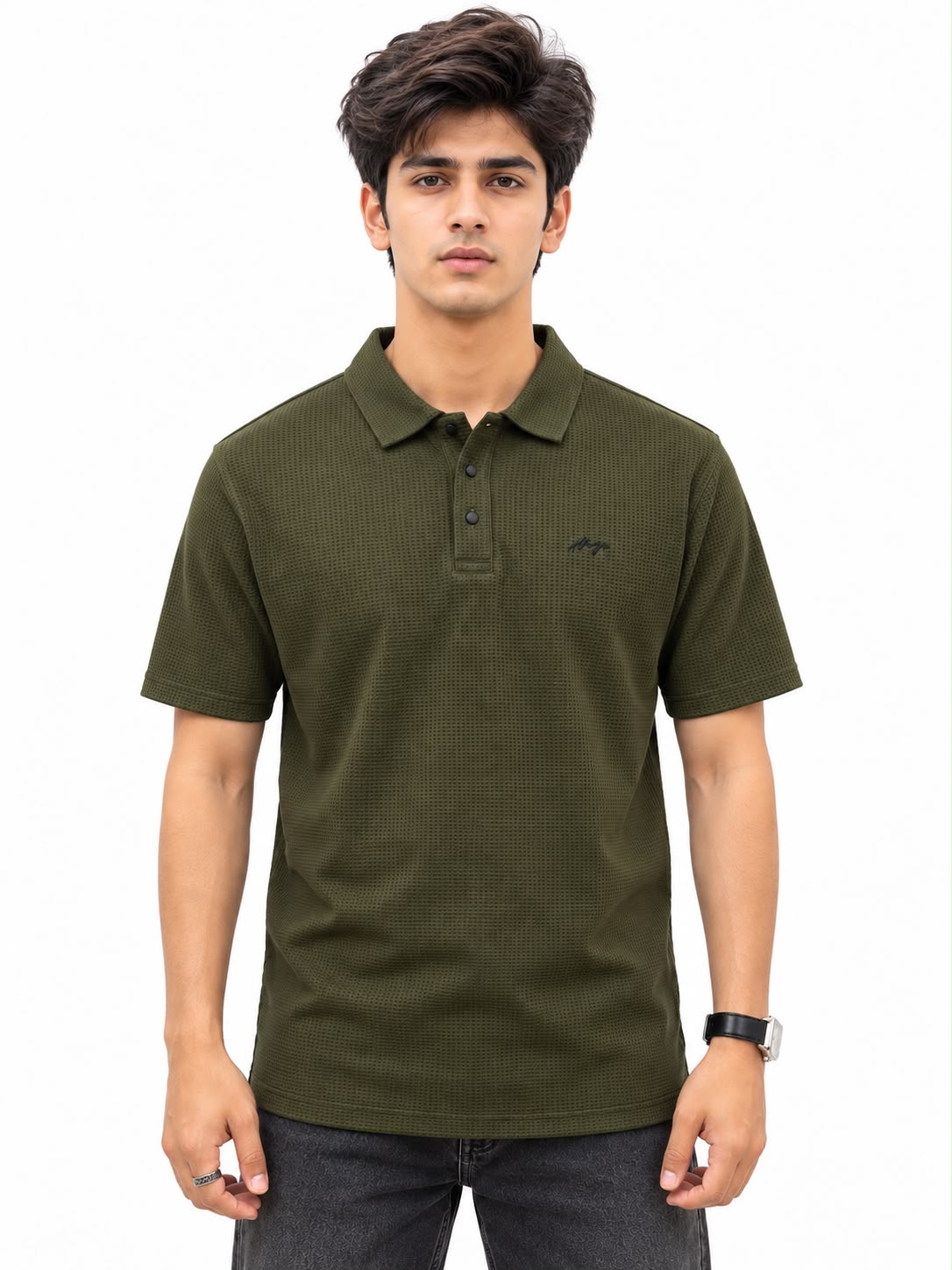 Men’s Textured Polo Shirt