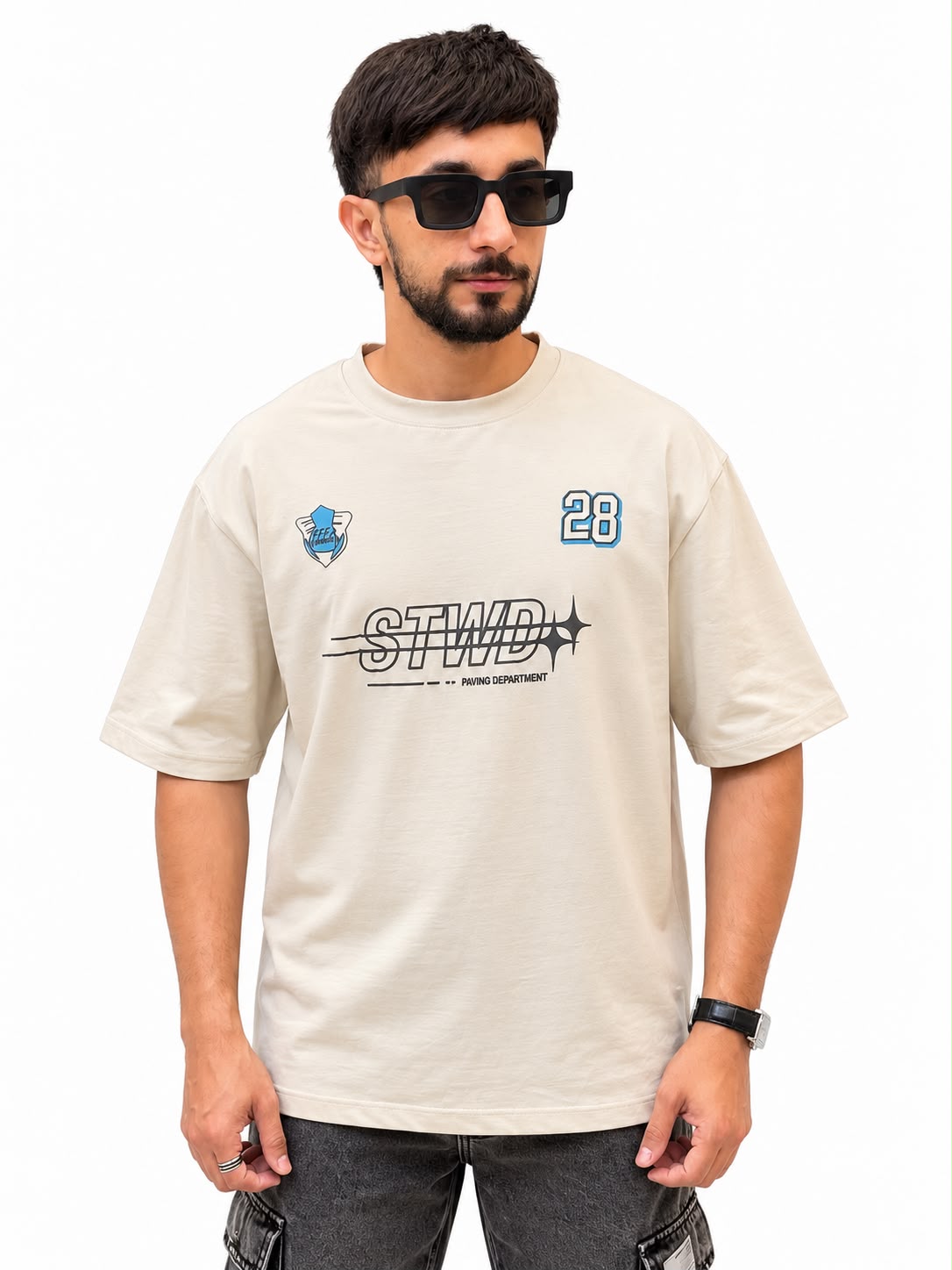 Men’s STWD Number 28 Graphic Oversized T-Shirt