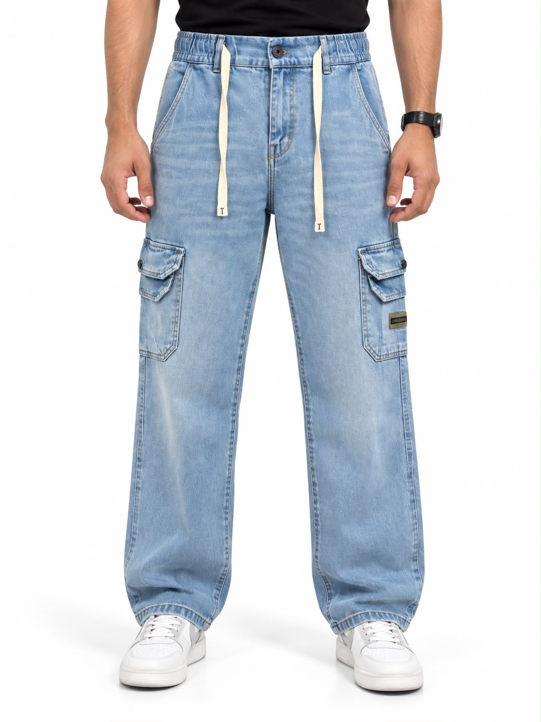 Men’s Baggy Denim Cargo Pants