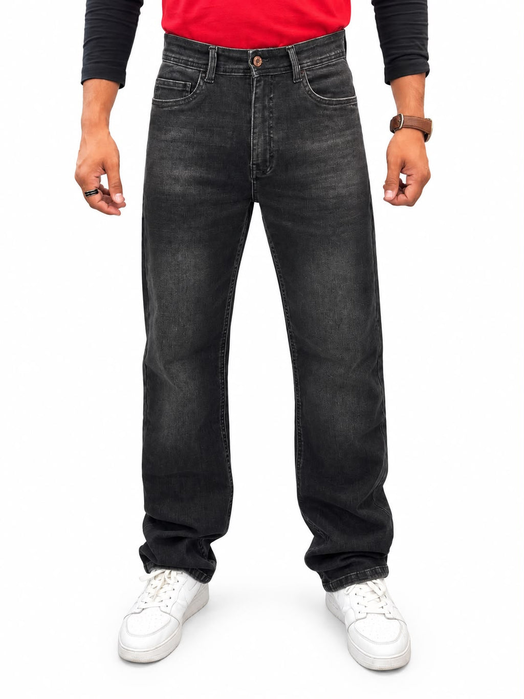 Men’s Jeans – Relaxed Fit Textured Denim Jeans