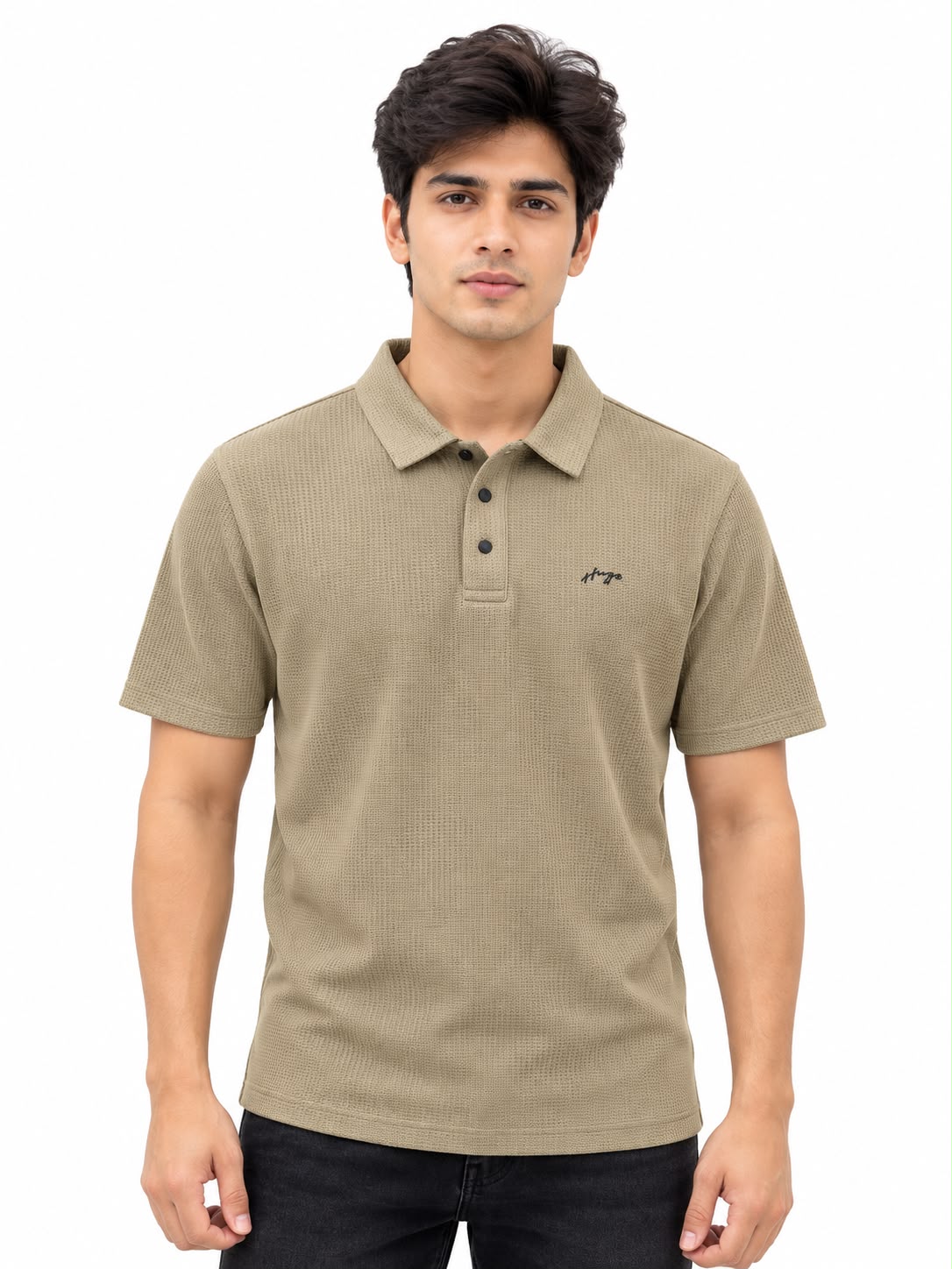 Men’s Textured Polo Shirt