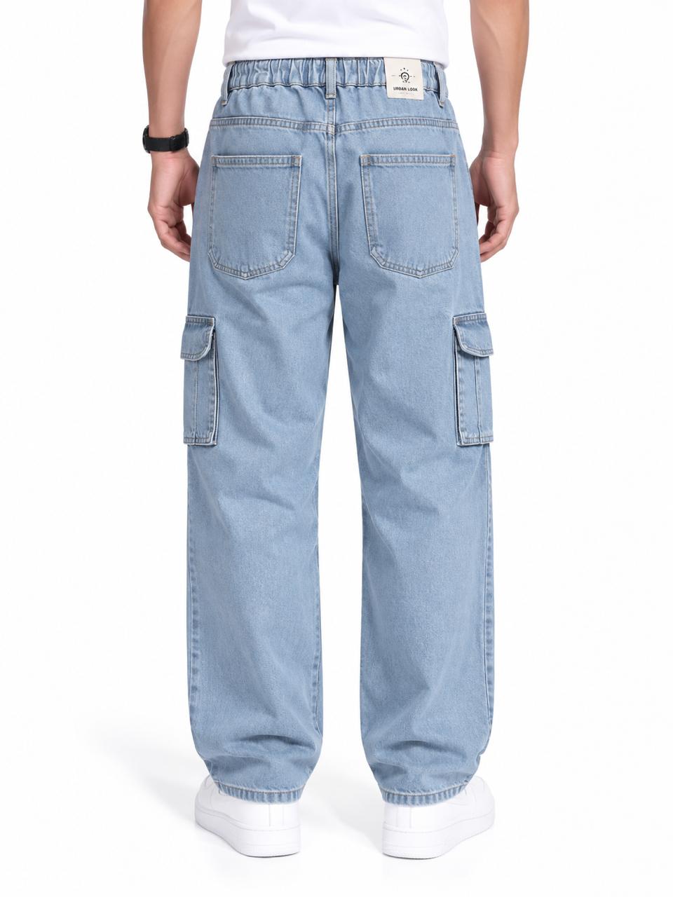 Men’s Light Blue Cargo Jeans