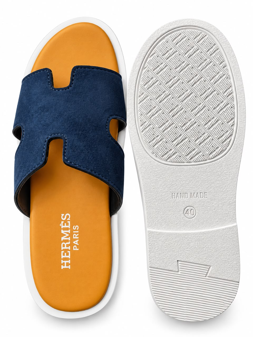 Men’s Premium H-Style Suede-Look Slides