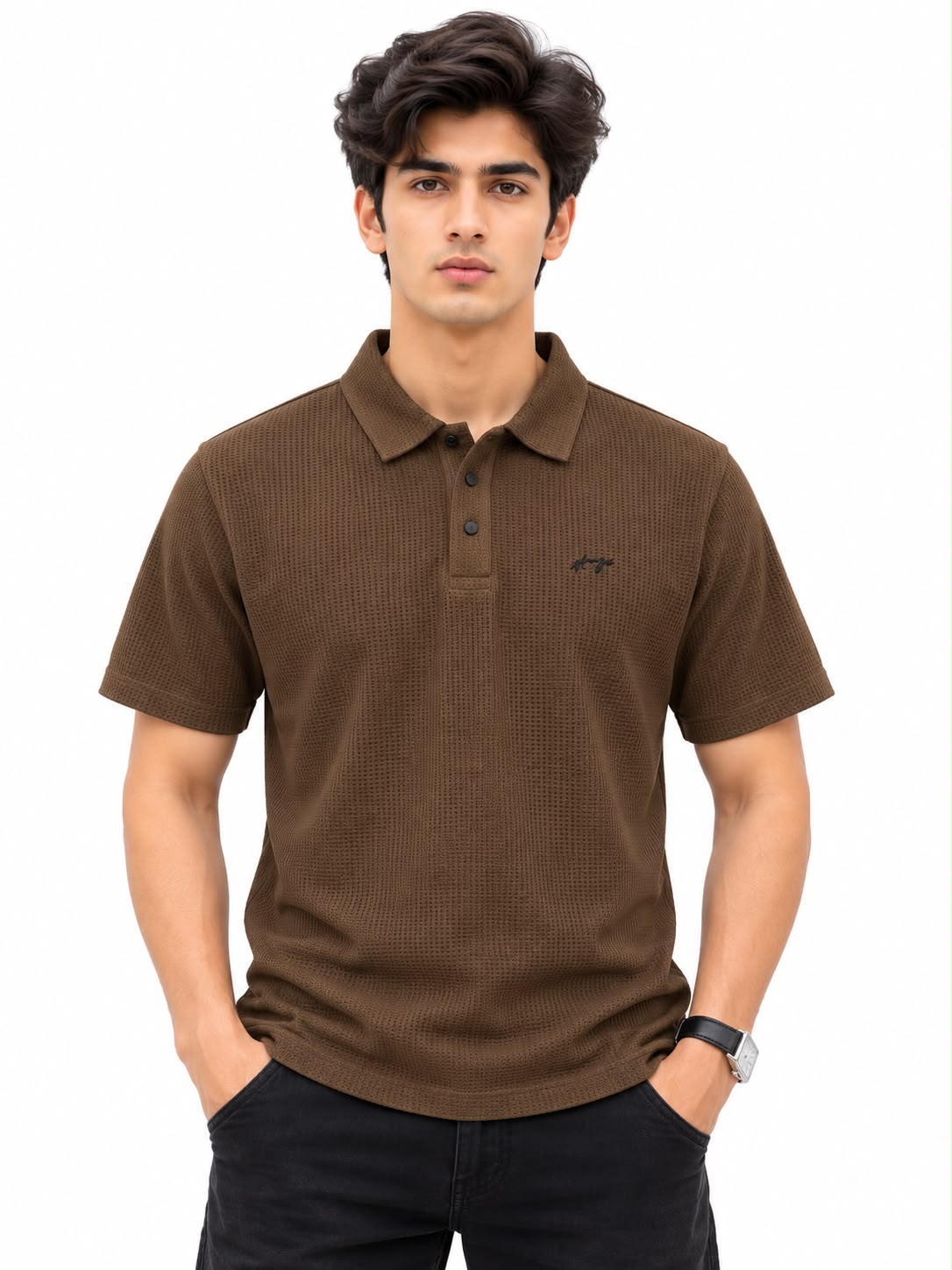 Men’s Textured Polo Shirt