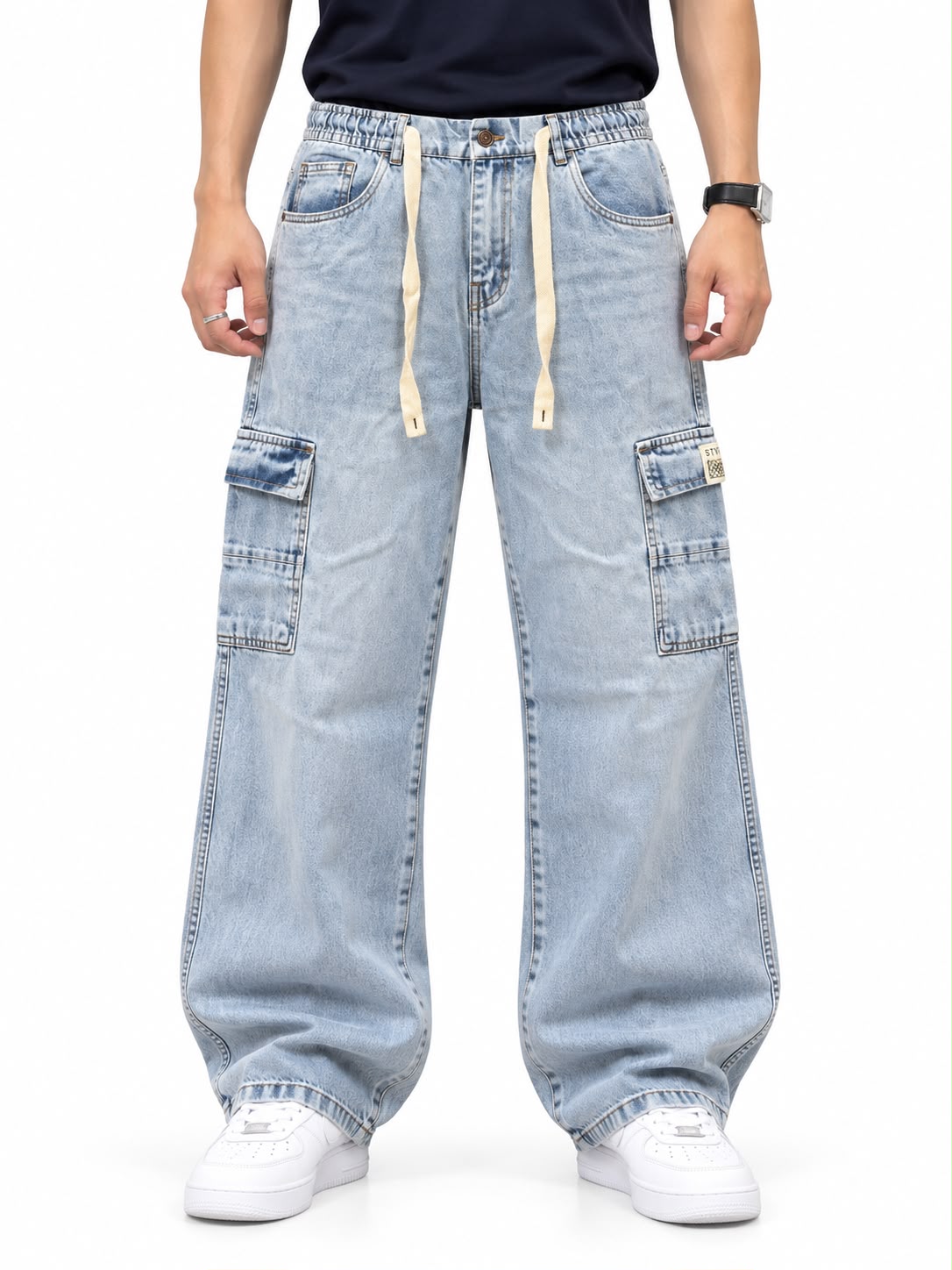 Men’s Baggy Denim Cargo Pants