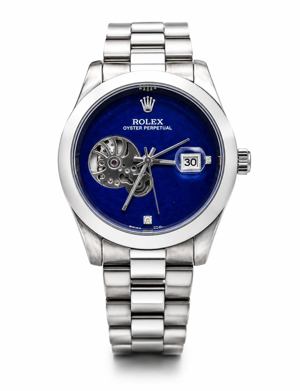 Classic Blue Dial Men's Stainless Steel Watch