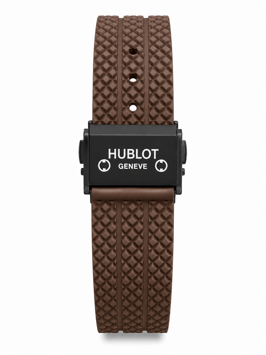 Men’s Black Carbon Fiber Chronograph Brown Rubber Strap Watch