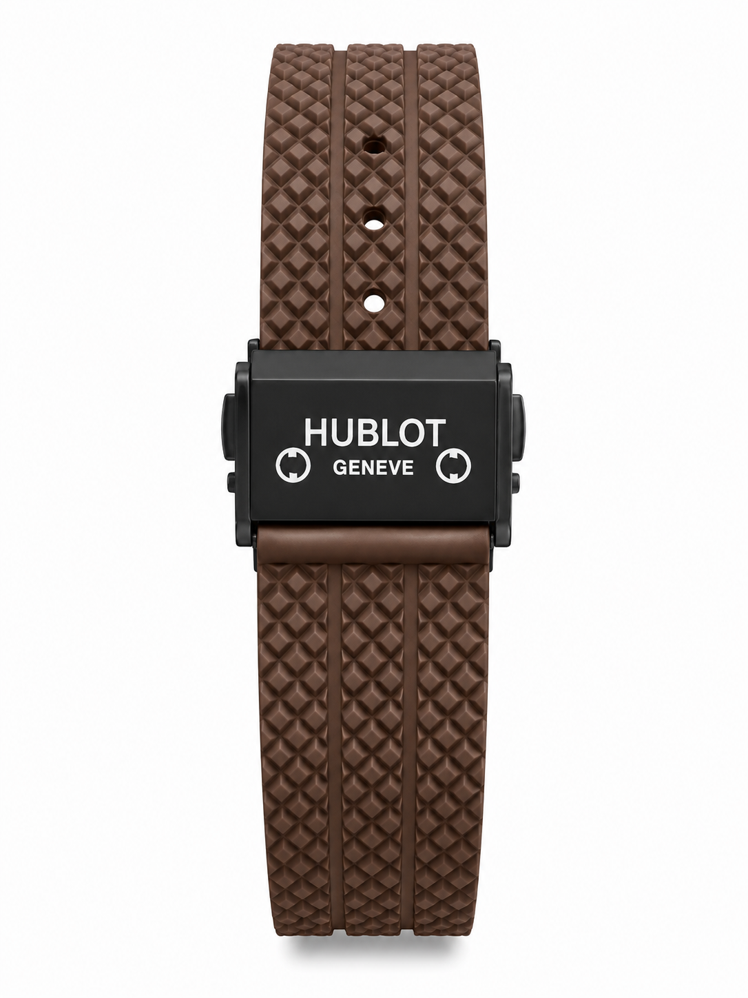 Men’s Black Carbon Fiber Chronograph Brown Rubber Strap Watch