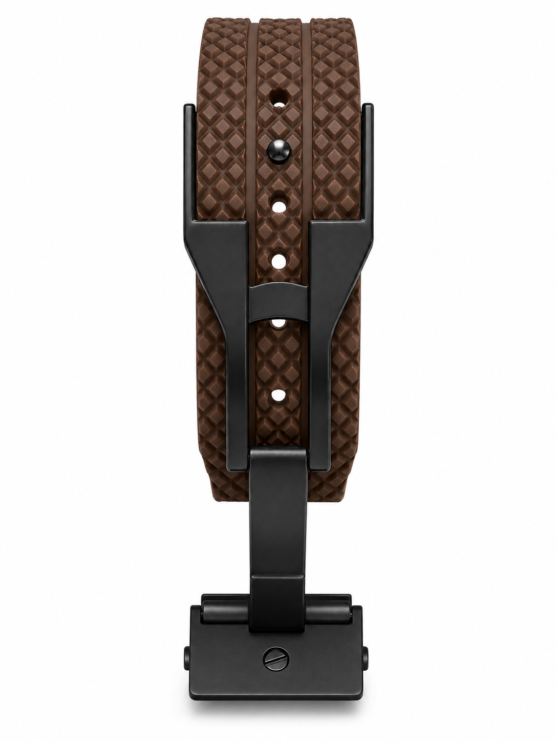 Men’s Black Carbon Fiber Chronograph Brown Rubber Strap Watch
