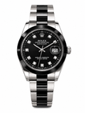 Men’s Black & Silver Stainless Steel Datejust Watch