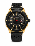 Men’s Curren Black & Gold Sports Leather Strap Analog Watch