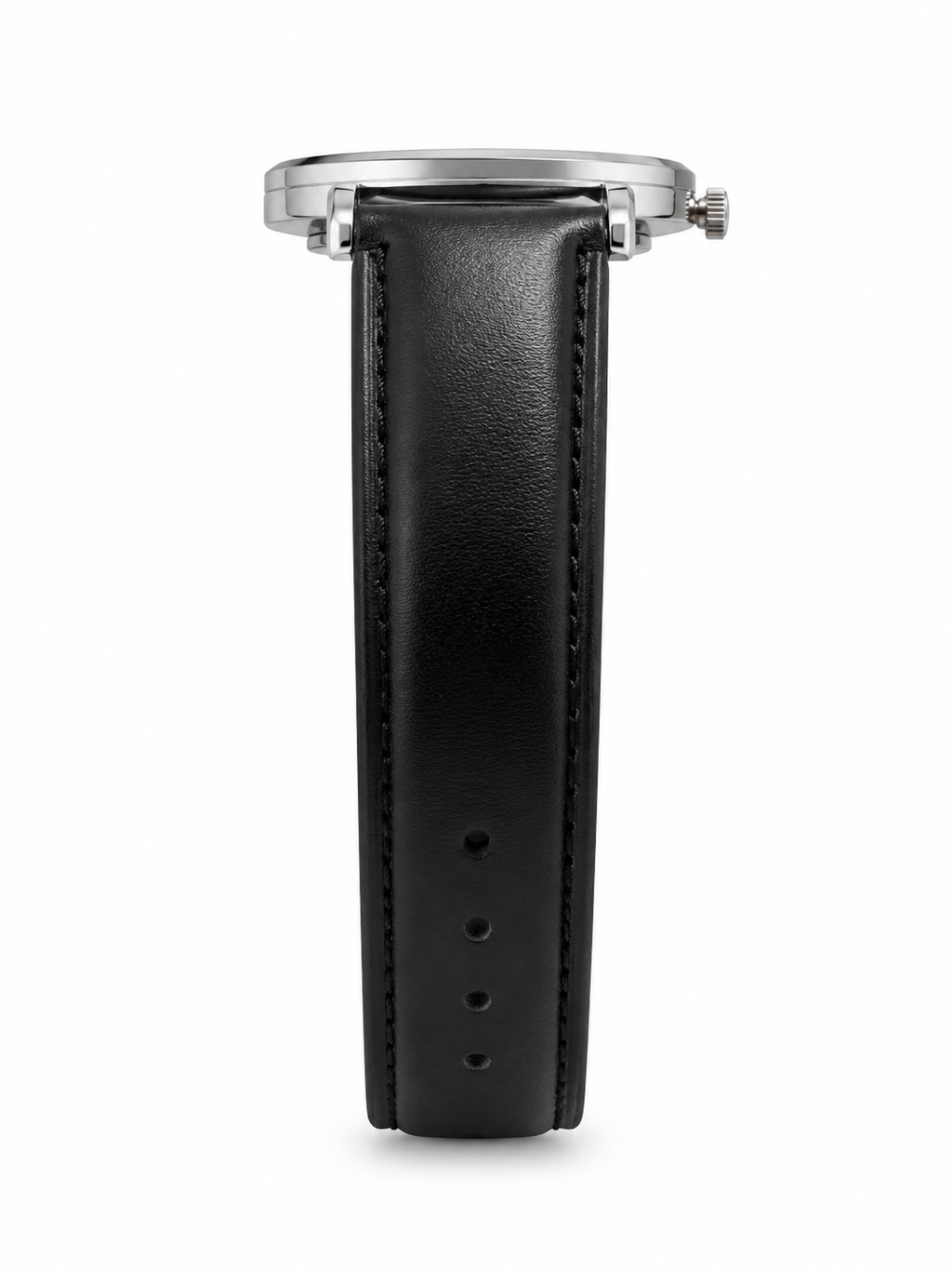 Tomi Men’s Black & White Classic Leather Strap Watch – Quartz Date Display
