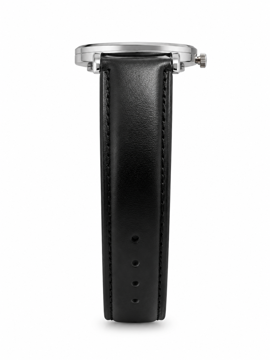 Tomi Men’s Black & White Classic Leather Strap Watch – Quartz Date Display