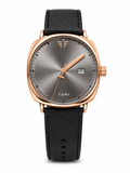 TOMI Men’s Classic Rose Gold Watch – Grey Dial & Black Leather Strap