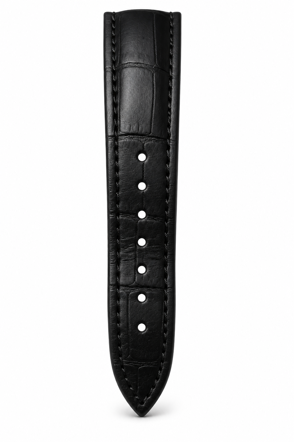 Men’s Classic Black Dress Watch with White Dial & Moon Phase – Leather Strap