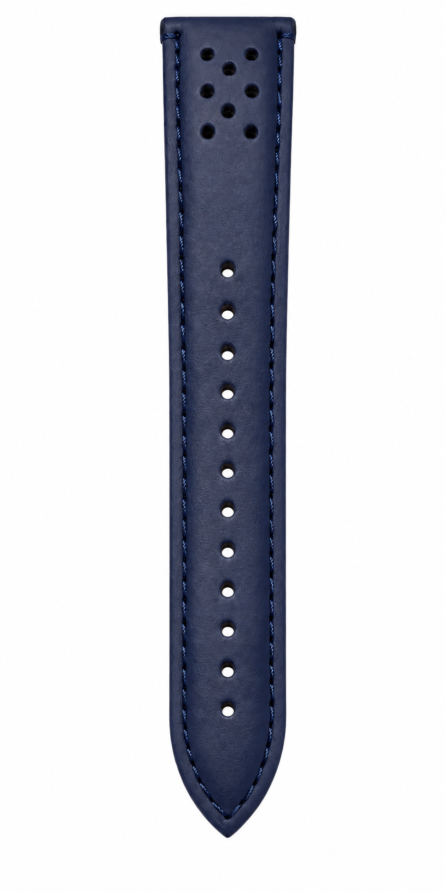 TOMI Men’s Luxury Watch – Black Dial, Silver-Tone Fluted Bezel & Blue Leather Strap