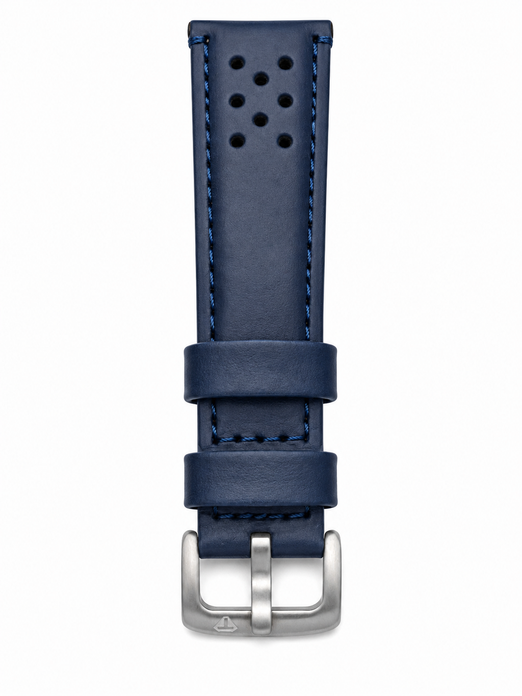 TOMI Men’s Luxury Watch – Black Dial, Silver-Tone Fluted Bezel & Blue Leather Strap