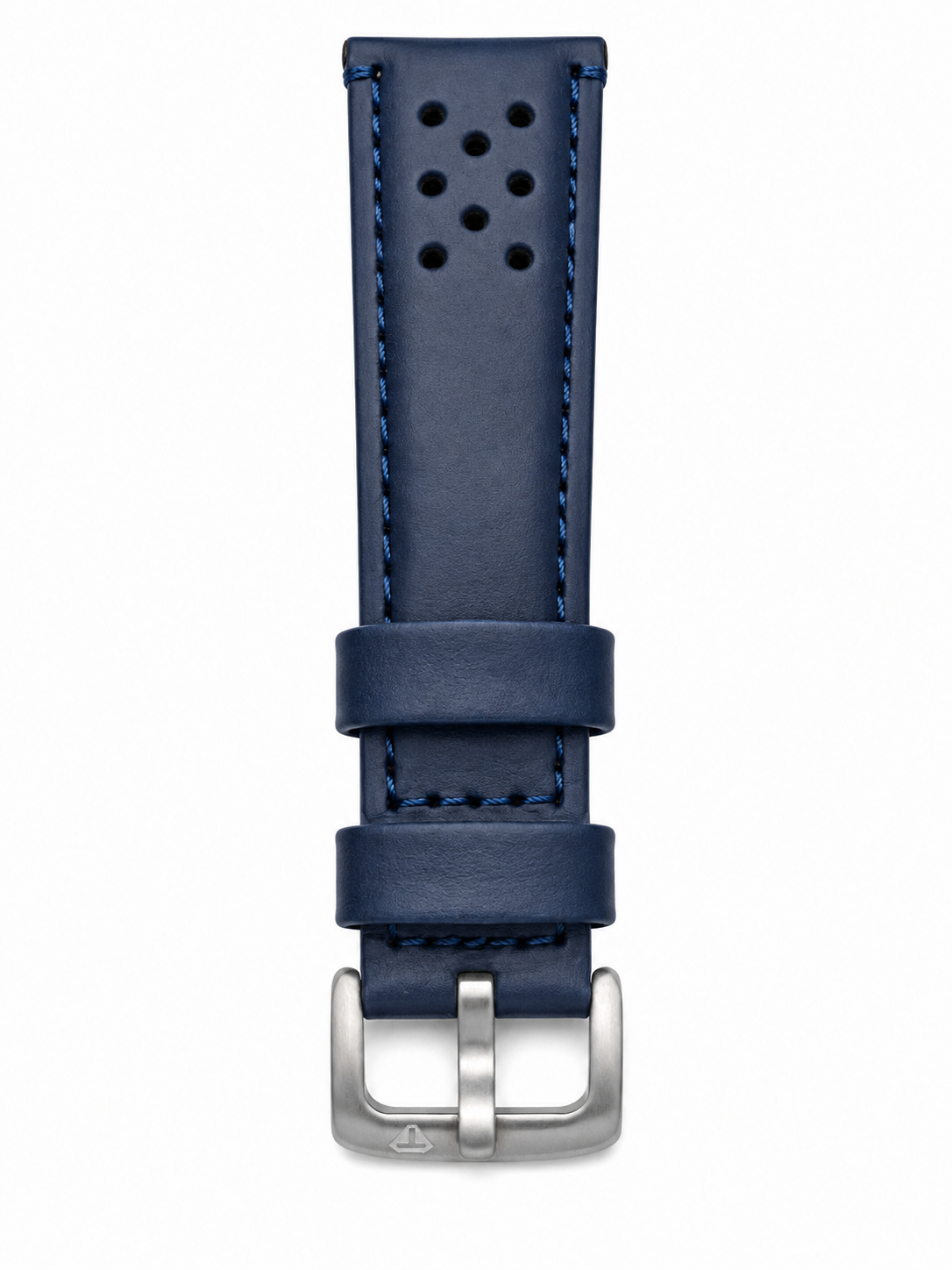 TOMI Men’s Luxury Watch – Black Dial, Silver-Tone Fluted Bezel & Blue Leather Strap