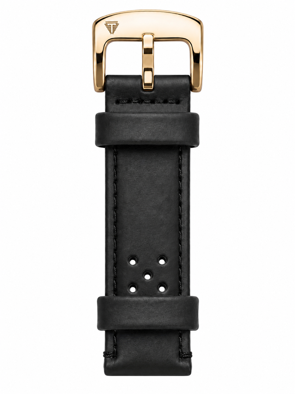 TOMI Men’s Luxury Watch – Black Dial, Gold-Tone Fluted Bezel & Black Leather Strap