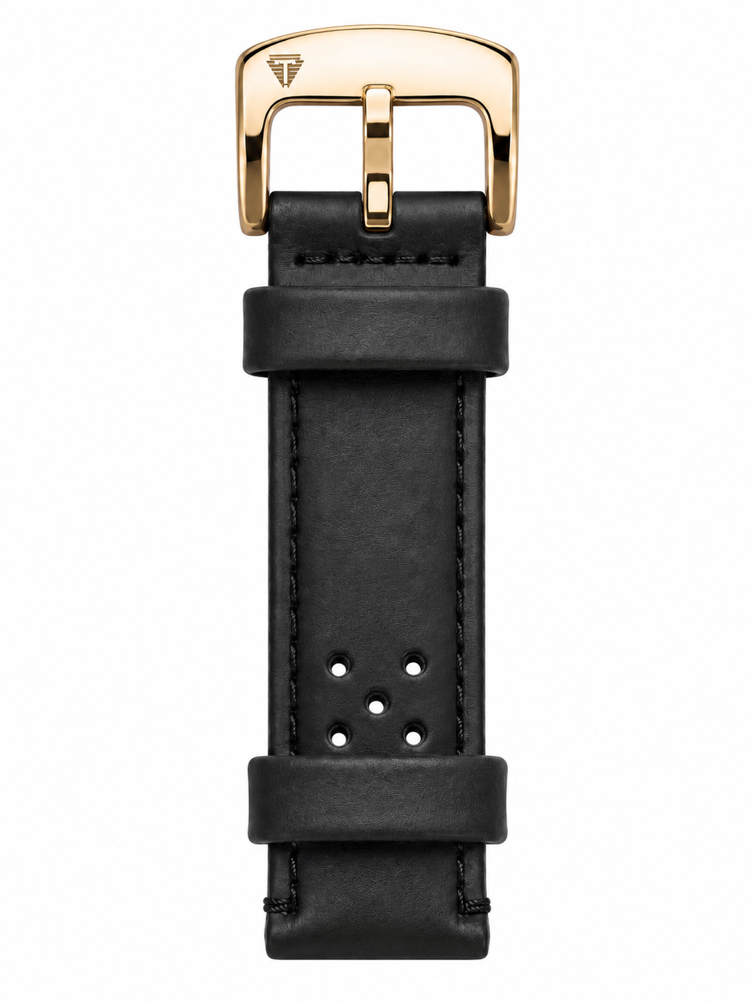 TOMI Men’s Luxury Watch – Black Dial, Gold-Tone Fluted Bezel & Black Leather Strap