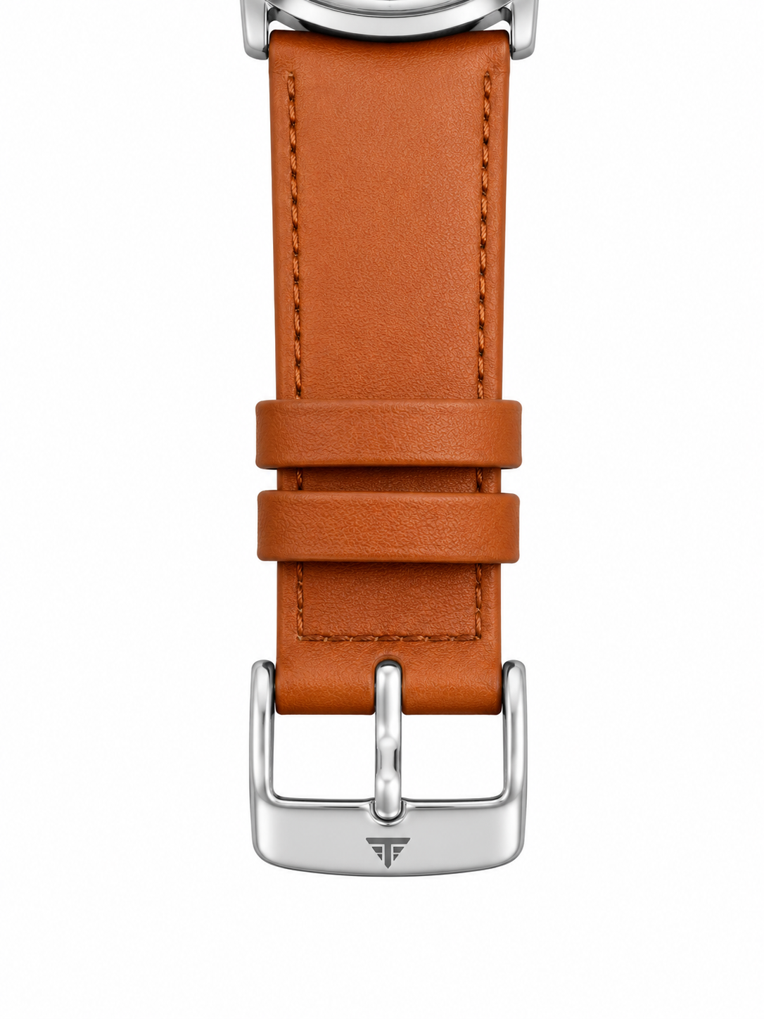 TOMI Men’s Classic Watch – White Dial, Silver Case & Tan Leather Strap