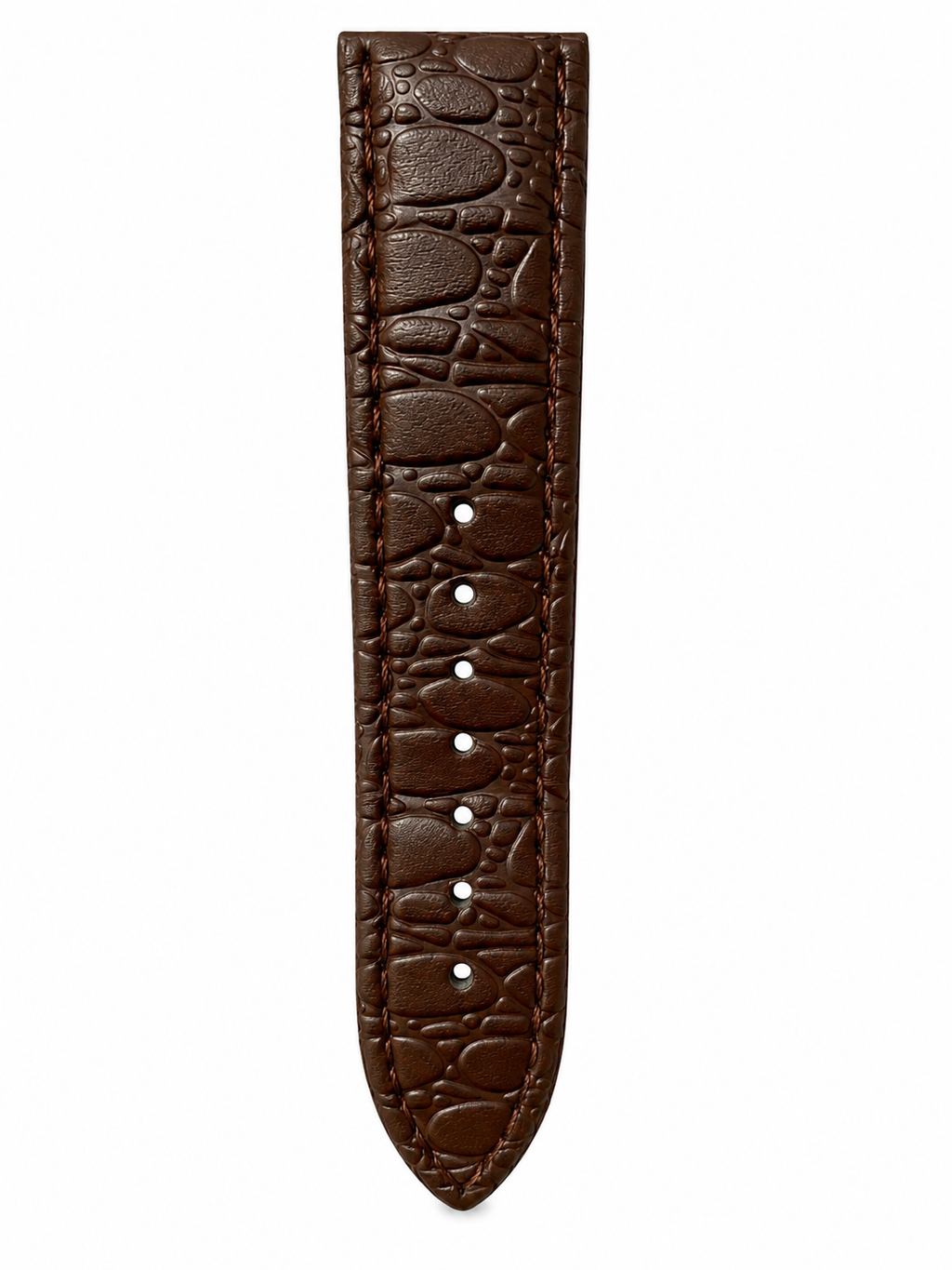 Tomi Men’s Brown Crocodile-Texture Leather Strap Analog Watch