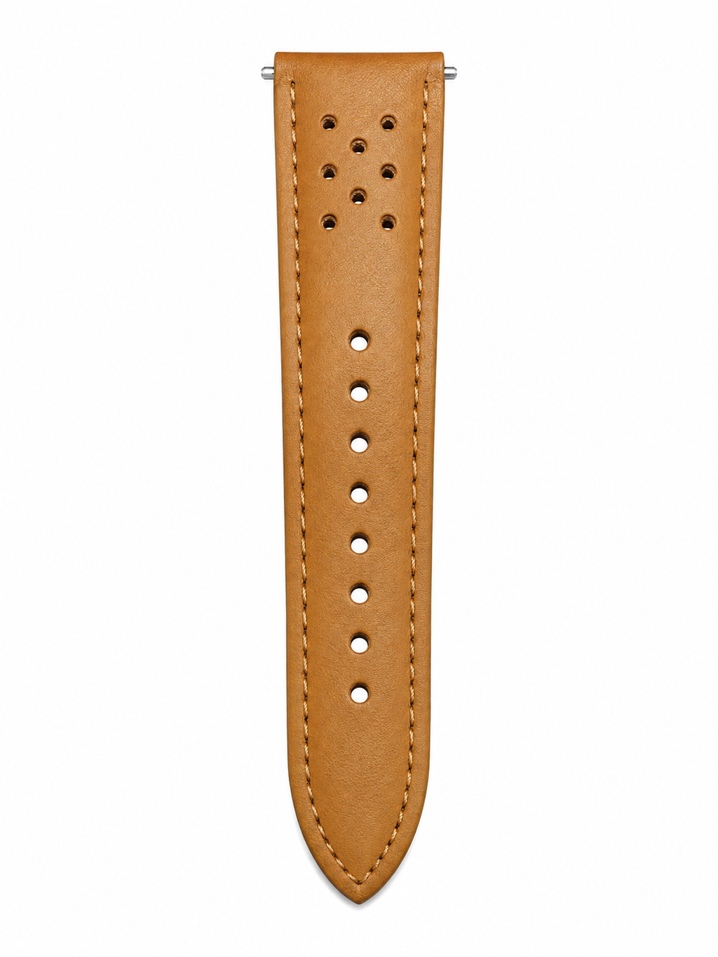 TOMI Men’s Silver & White Dial Watch with Brown Leather Strap