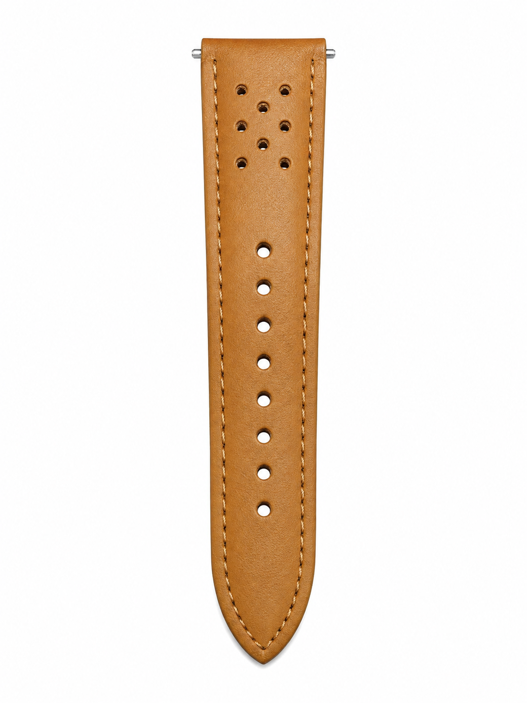 TOMI Men’s Silver & White Dial Watch with Brown Leather Strap