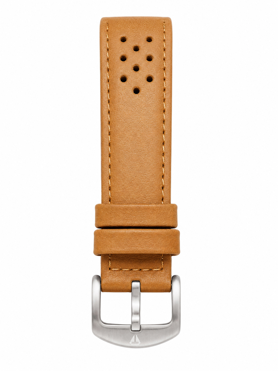 TOMI Men’s Silver & White Dial Watch with Brown Leather Strap