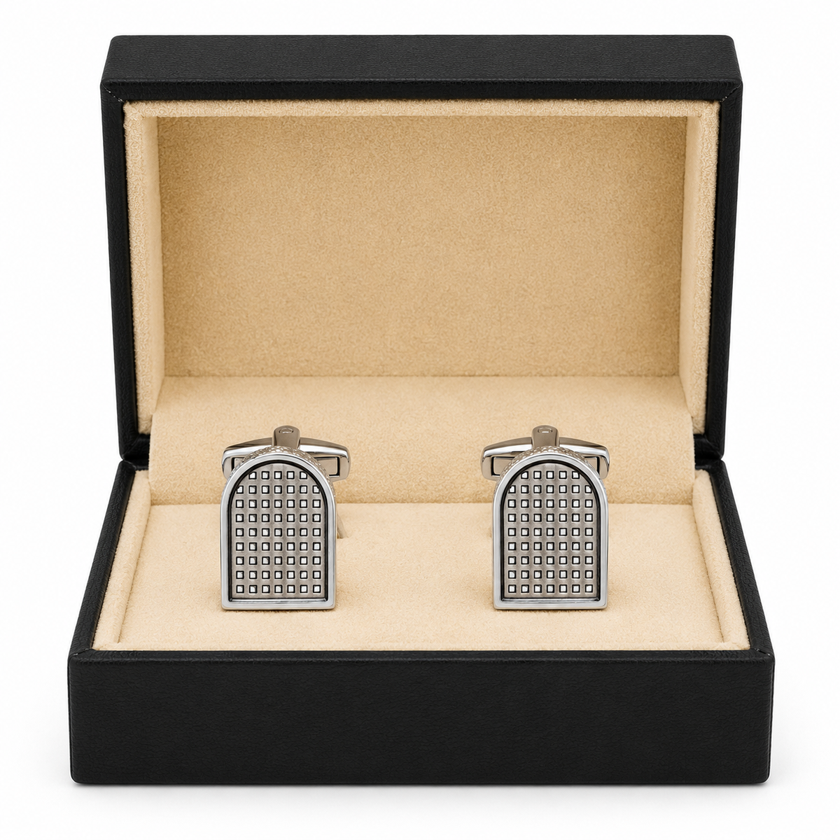 Silver Geometric Arch Cufflinks