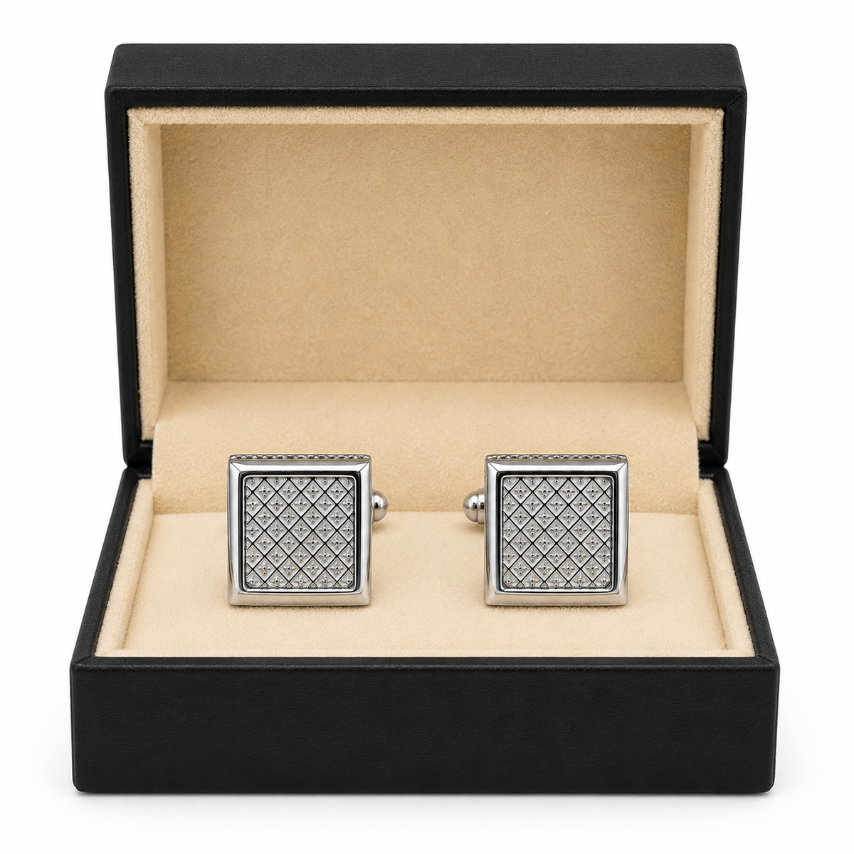Silver Square Pattern Cufflinks