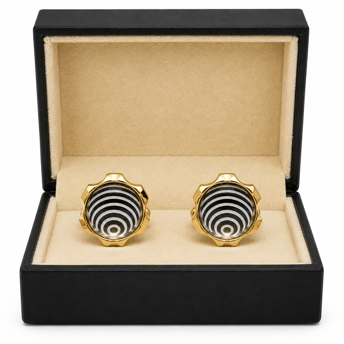 Gold-Tone Concentric Circle Cufflinks