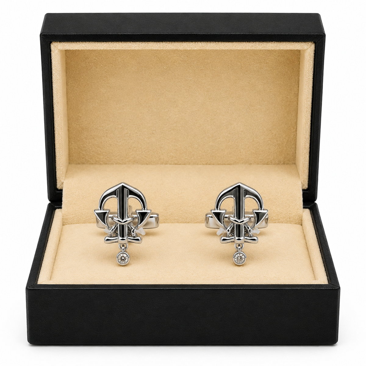 Silver Anchor Design Cufflinks