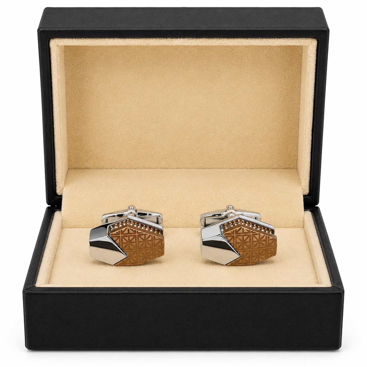 Silver & Gold Geometric Cufflinks
