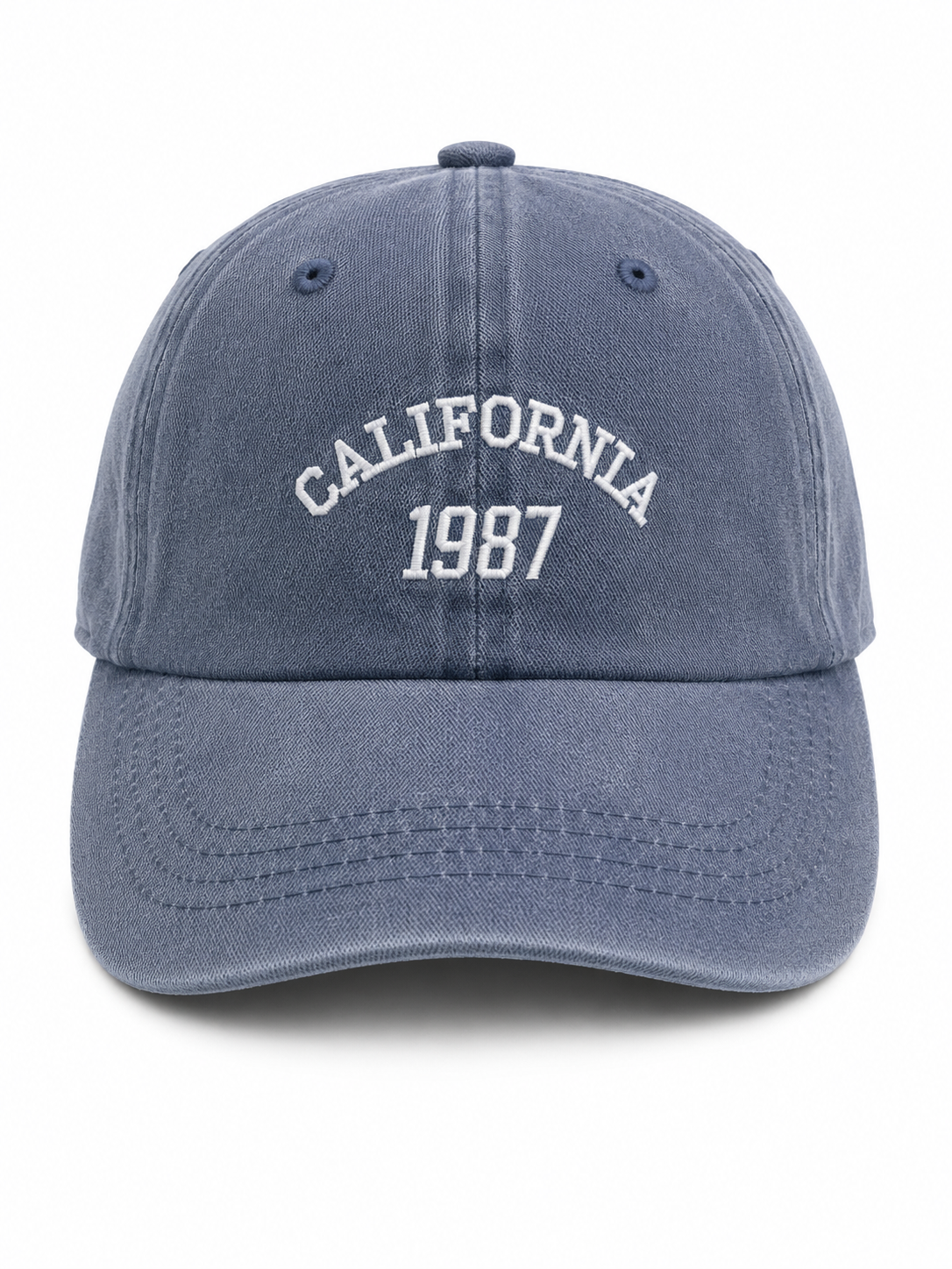 Vintage Blue Denim Cap – California 1987 Embroidered