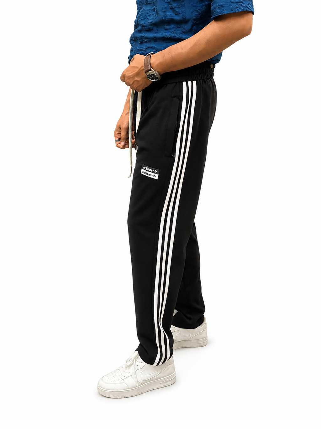 Adidas Men’s Black Trouser with 3-Stripes
