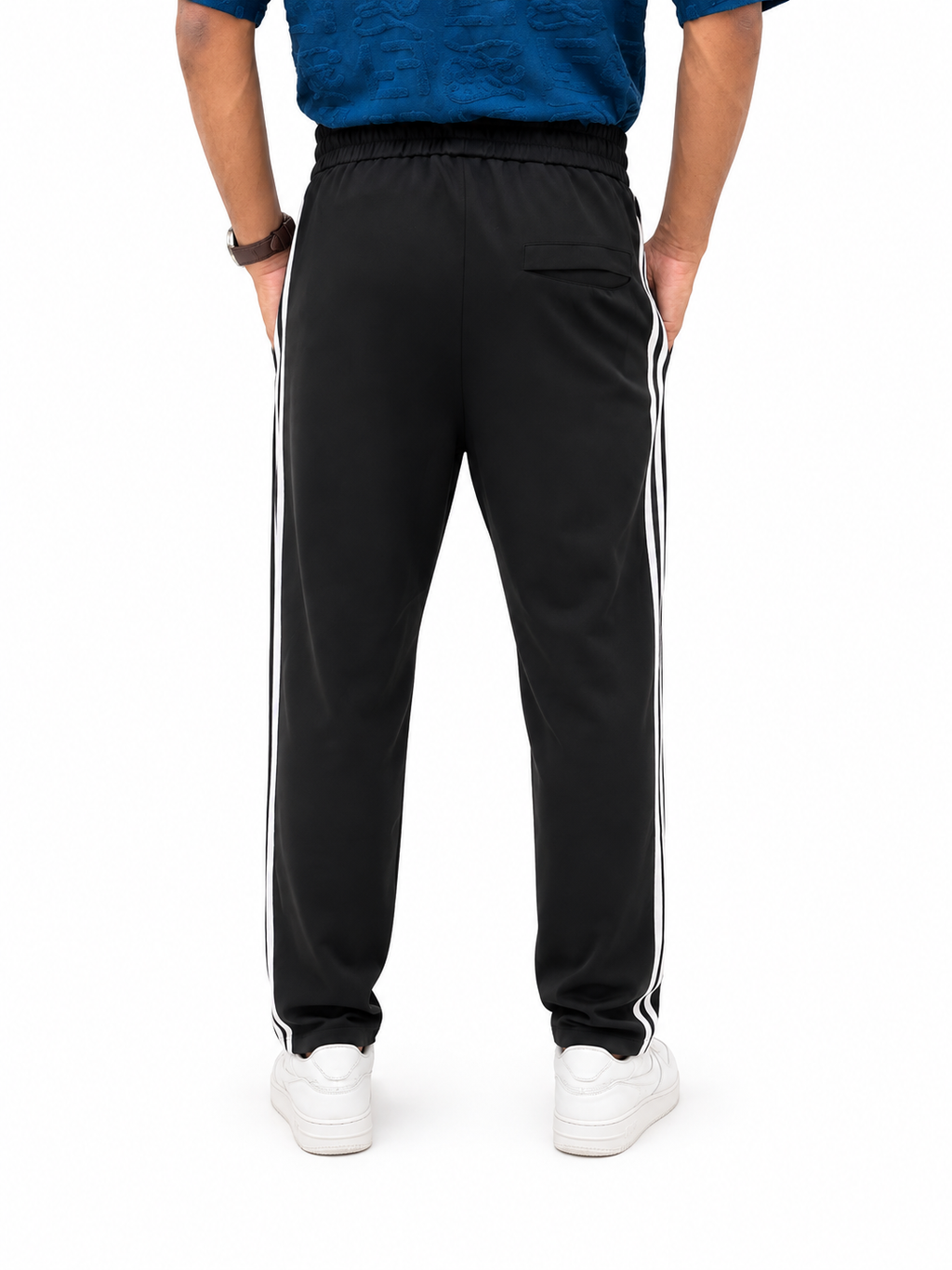 Adidas Men’s Black Trouser with 3-Stripes