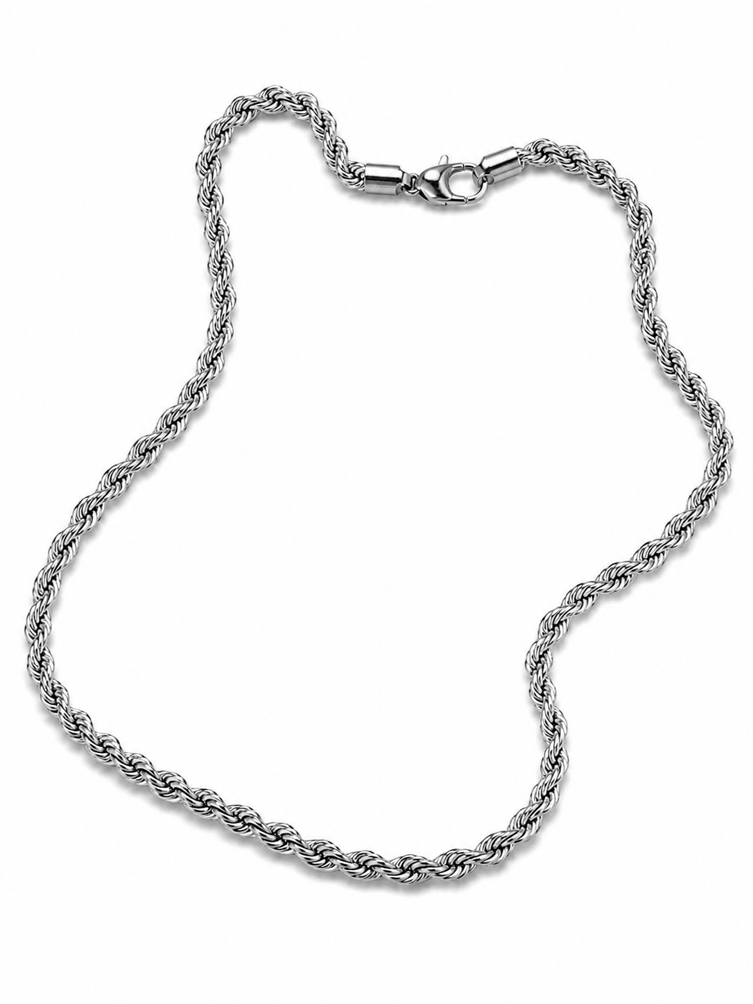 Men’s Silver-Tone Rope Chain Necklace