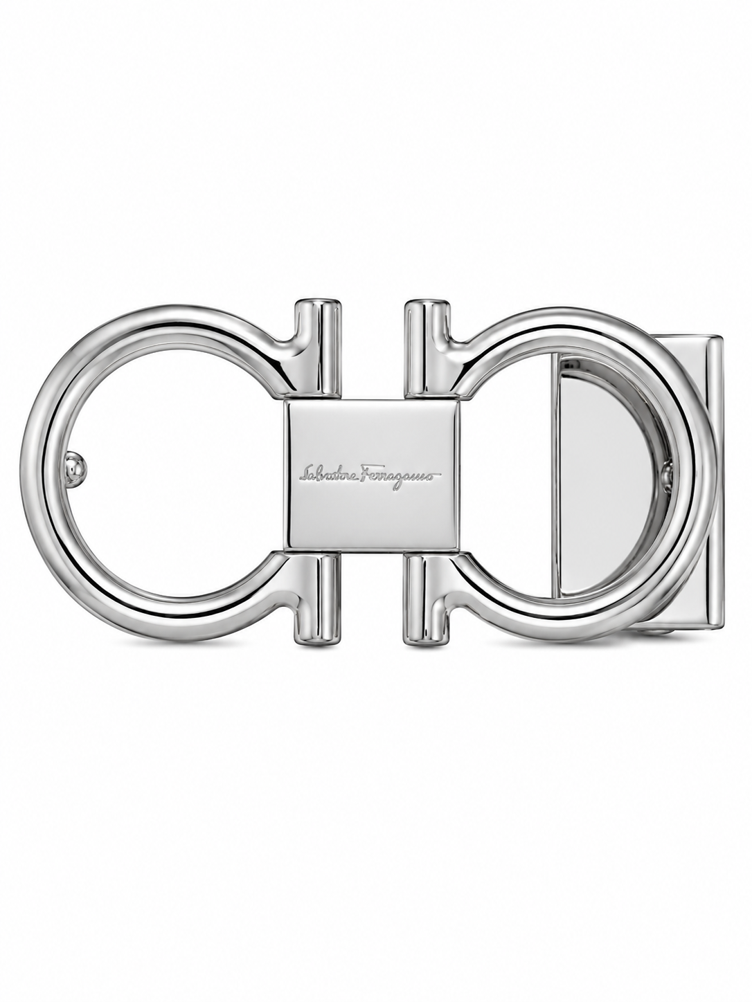Men’s Black Leather-Style Belt with Silver Double Ring Buckle