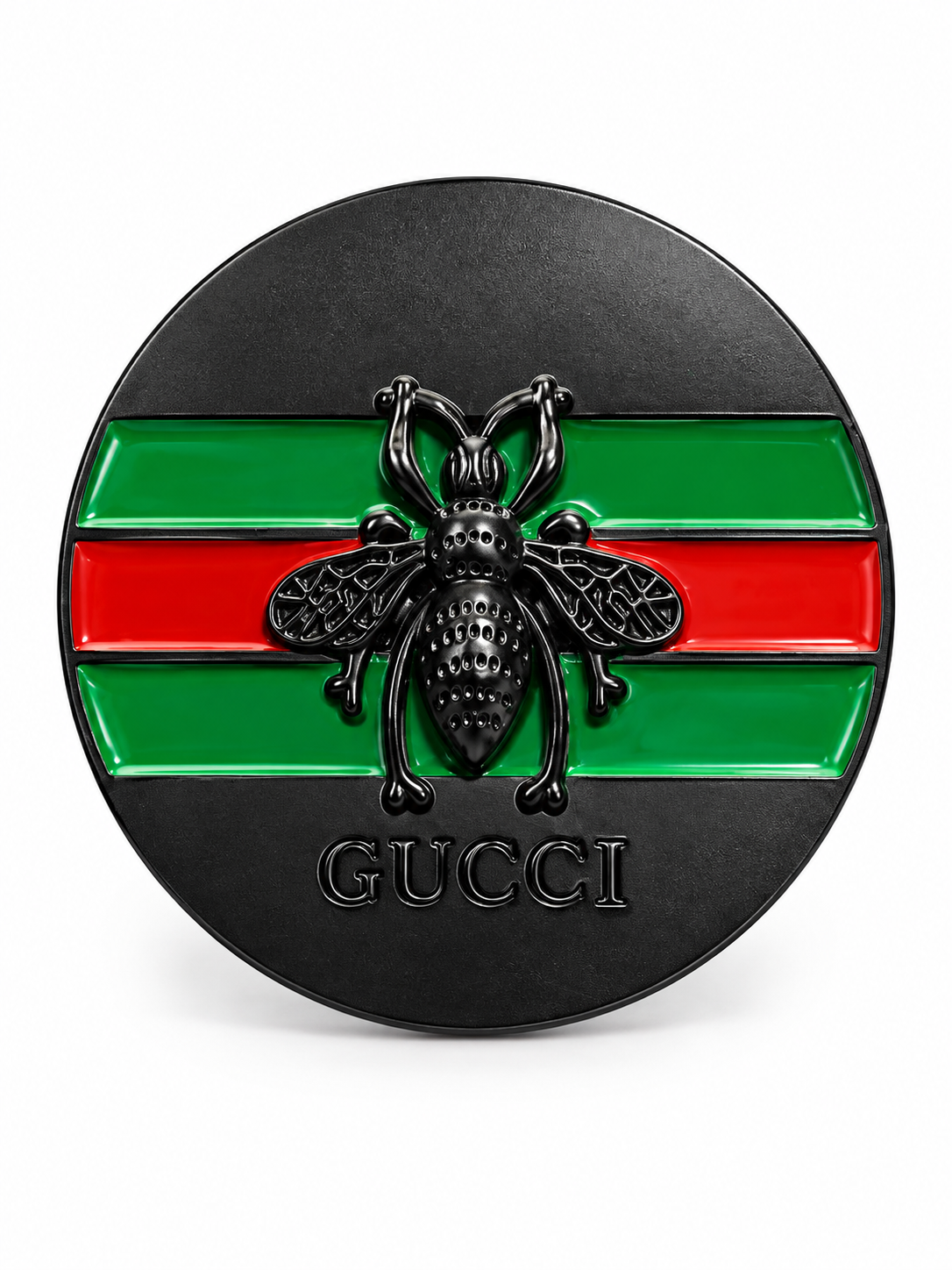 Men’s Black Leather Belt with Gucci-Inspired Bee Buckle