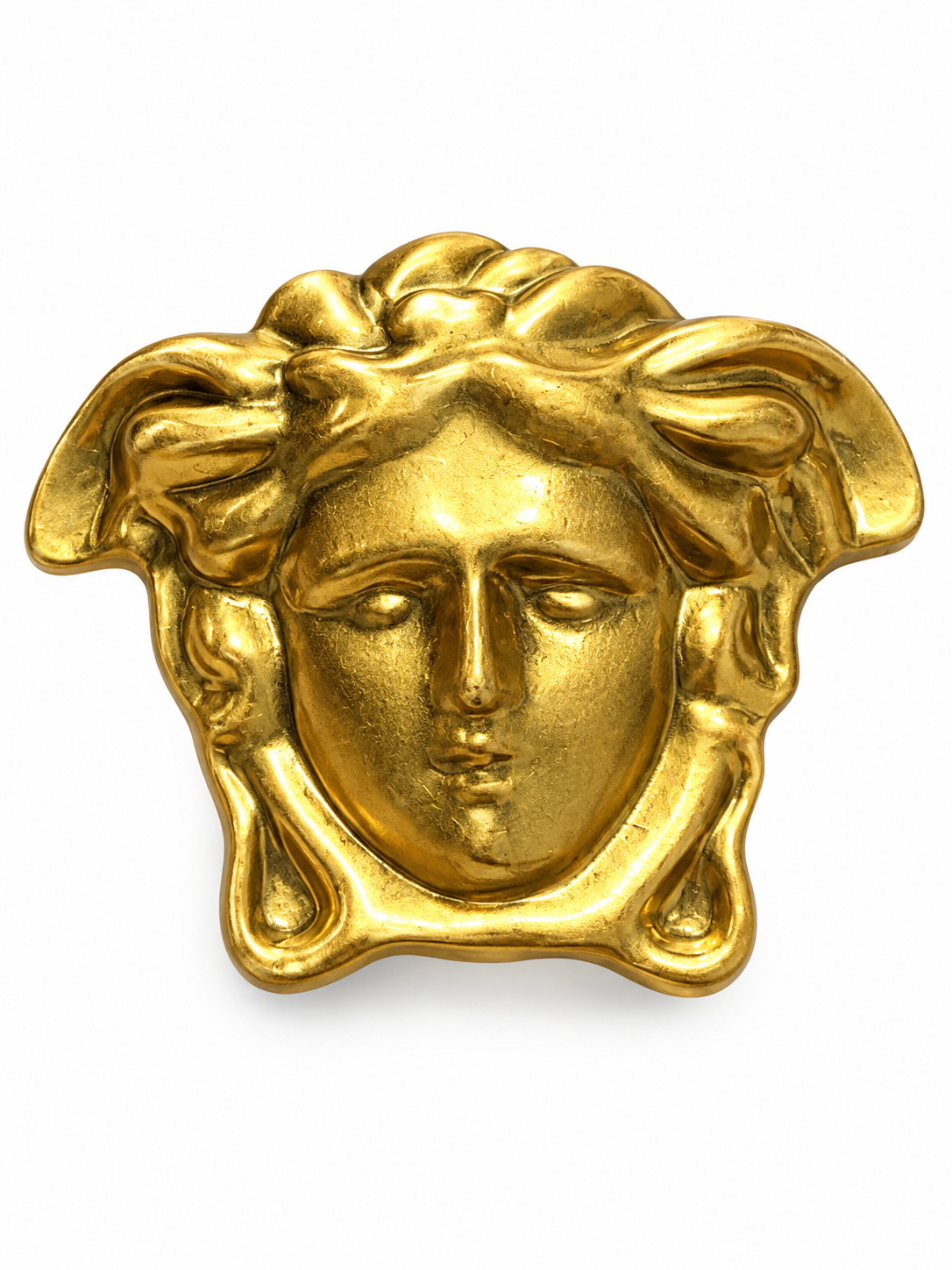 Men’s Black Belt with Gold Medusa-Style Buckle