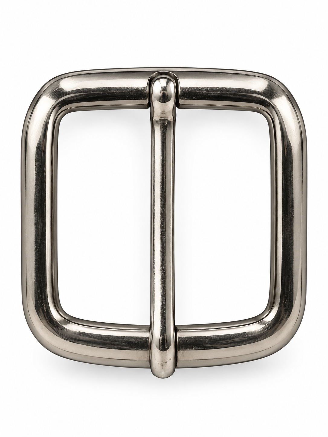 Men’s Black Braided Belt with Silver Rectangular Buckle