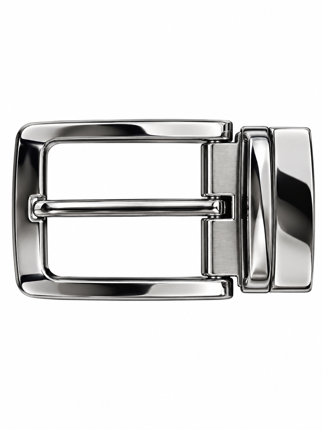 Men’s Genuine Leather Belt with Premium Rotating Silver Buckle