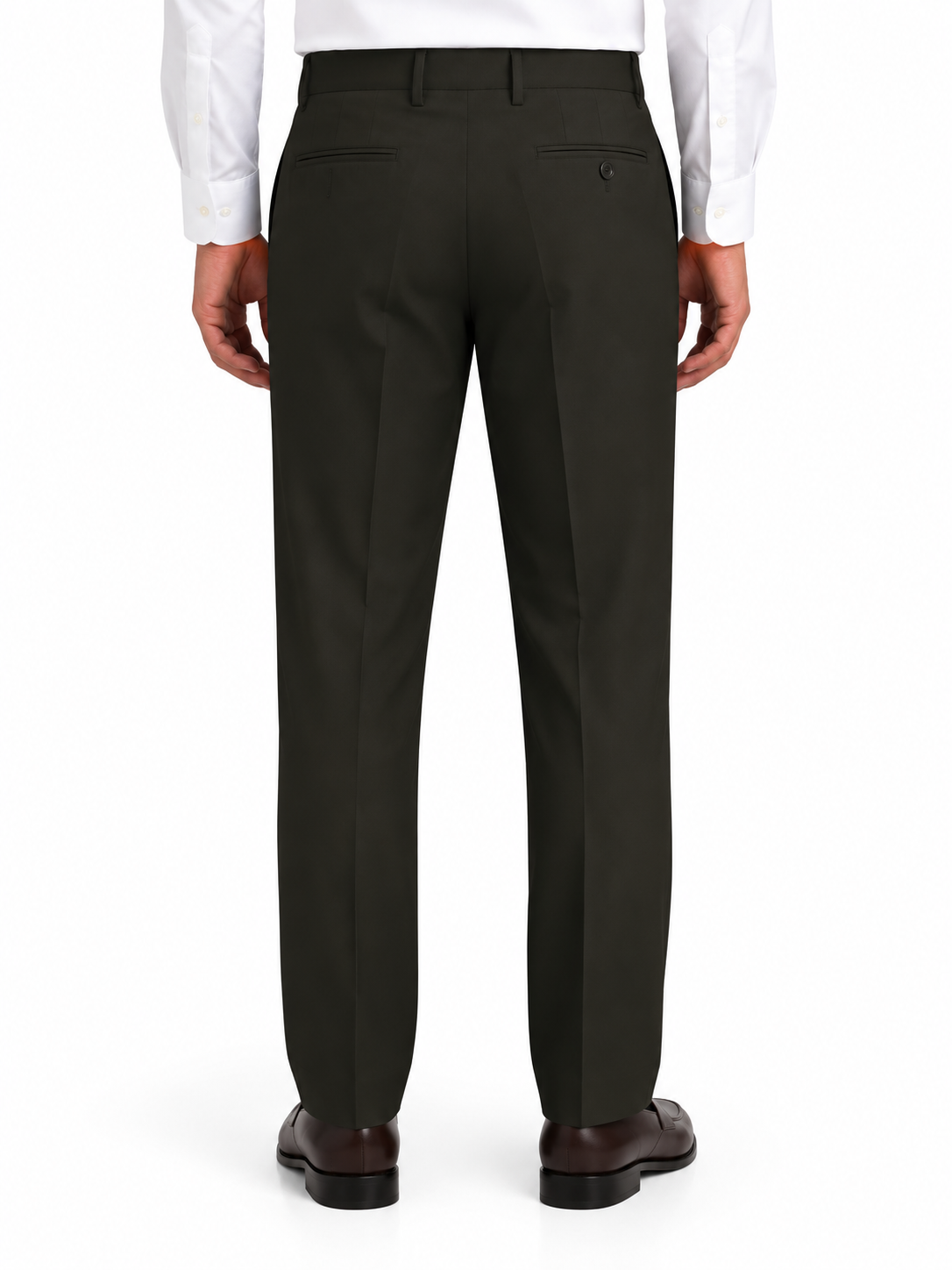 Men’s Classic Tailored Fit Dress Pants – Dark Olive