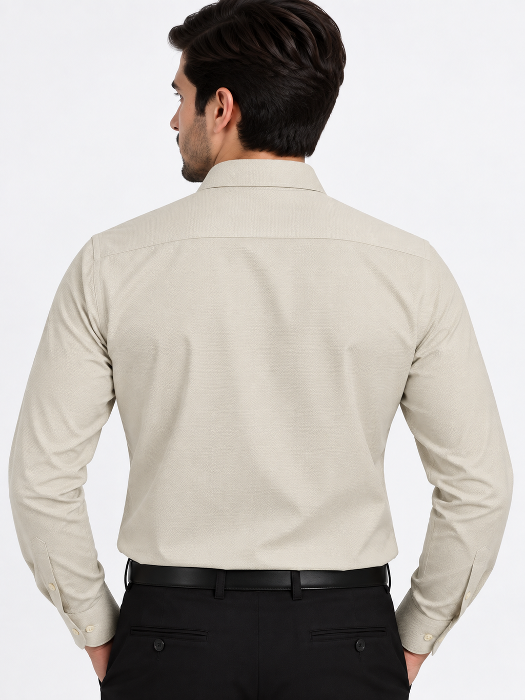 Men’s White Textured Formal Shirt