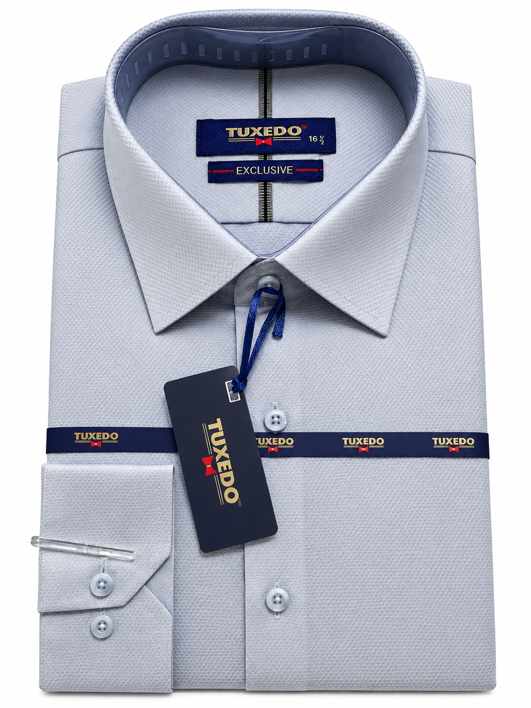 Men’s Ice Blue Textured Formal Shirt