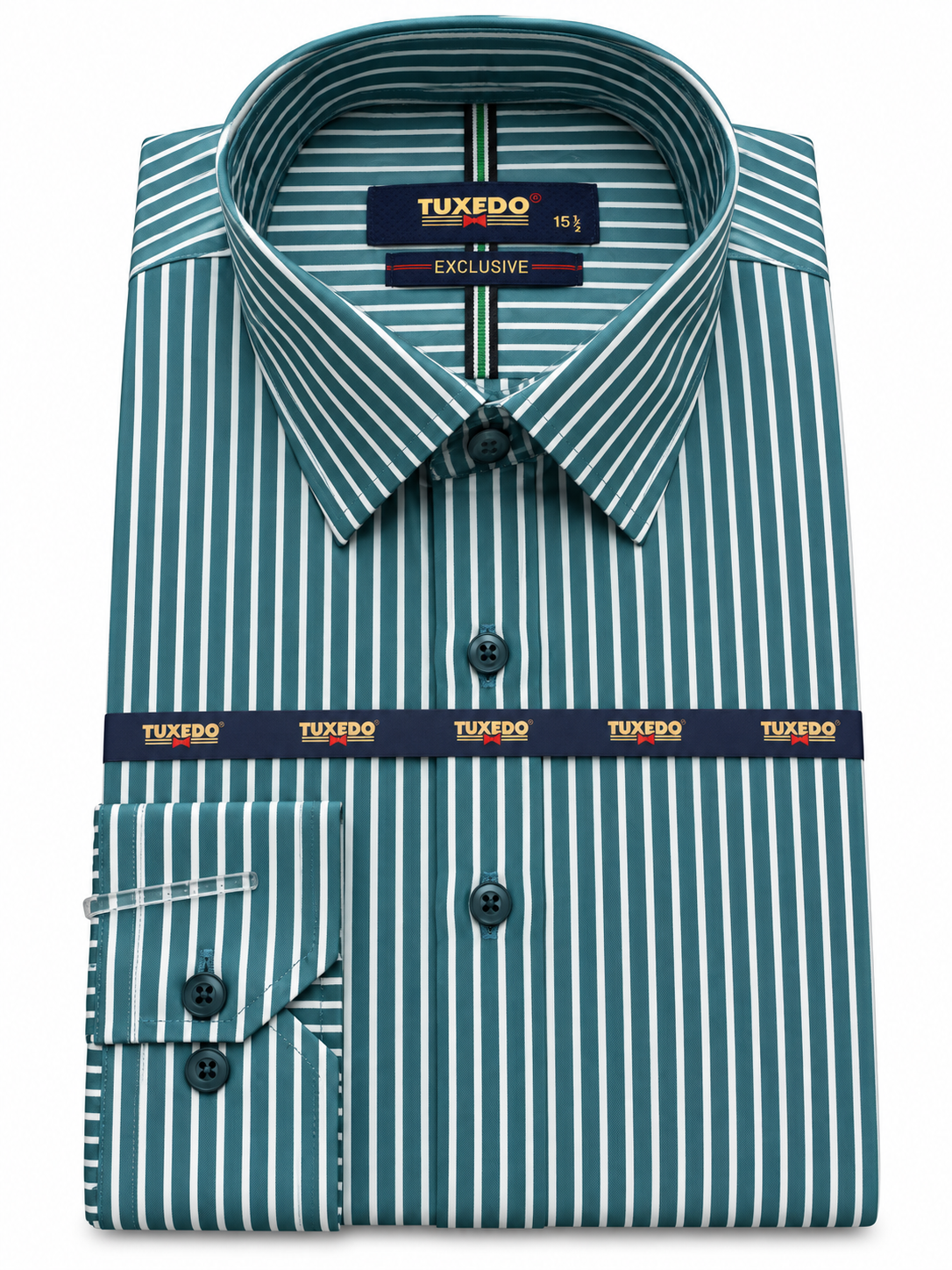 Tuxedo Exclusive jade & White Striped Formal Shirt