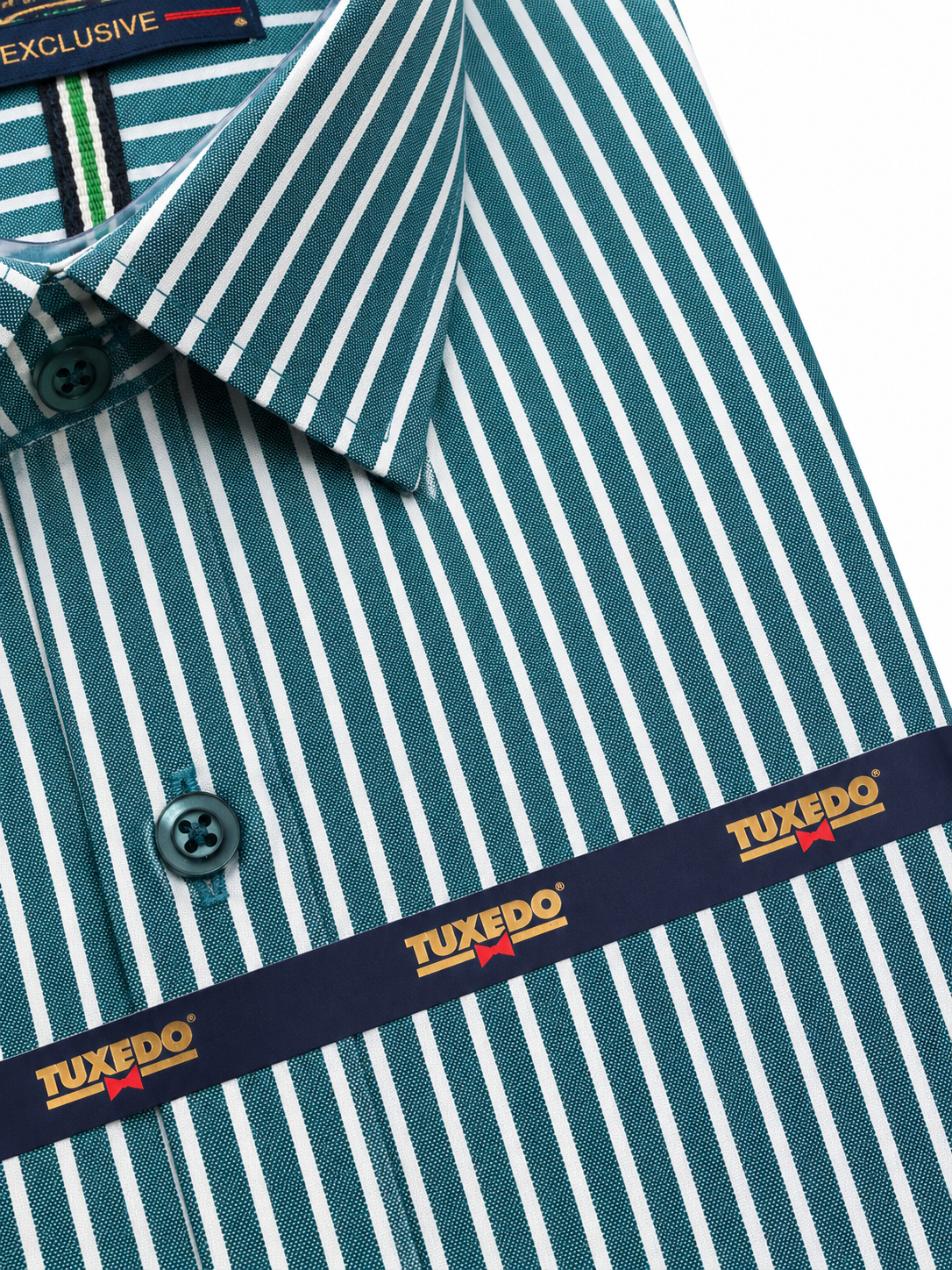 Tuxedo Exclusive jade & White Striped Formal Shirt