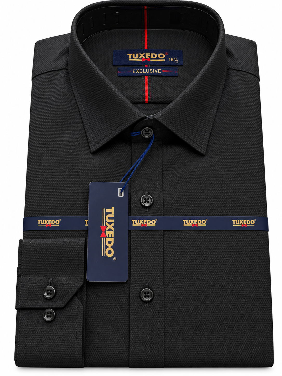 Tuxedo Exclusive Black Textured Formal Shirt