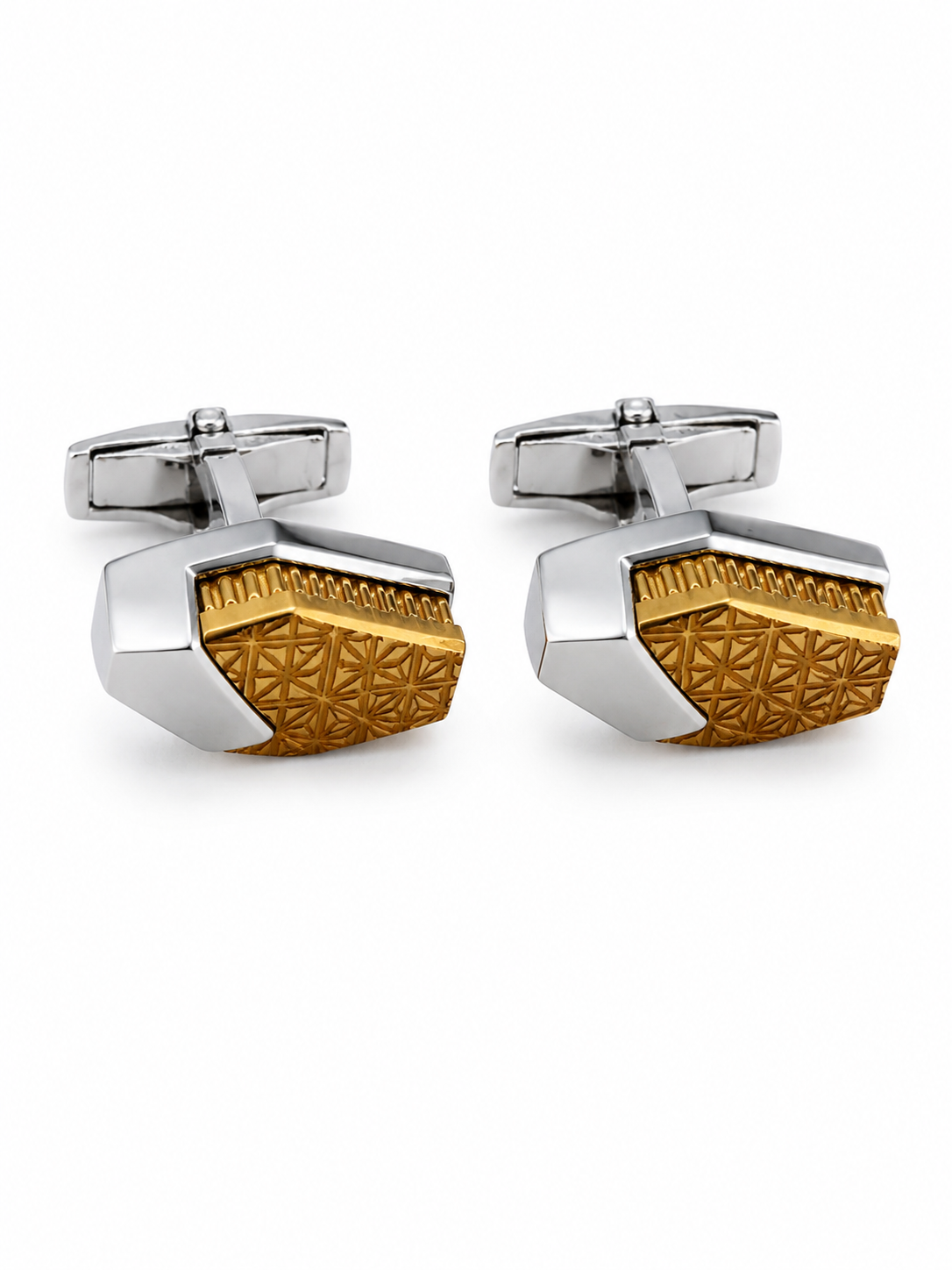 Silver & Gold Geometric Cufflinks